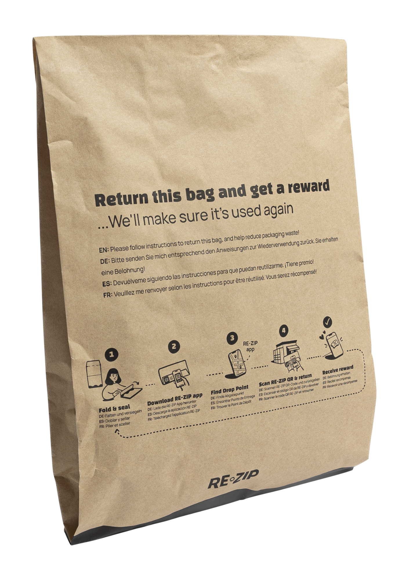 RE-ZIP paper bag detail
